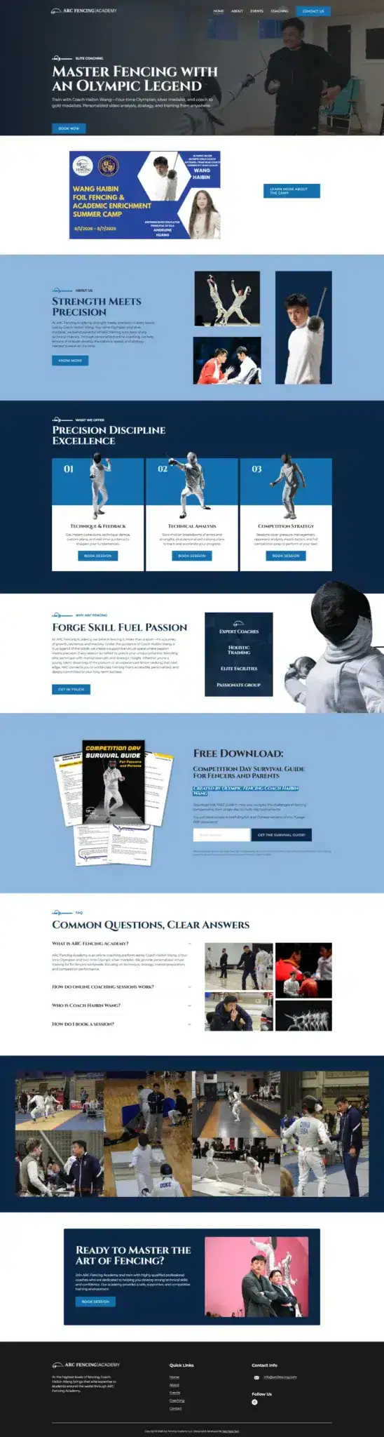 ARC Fencing Academy website