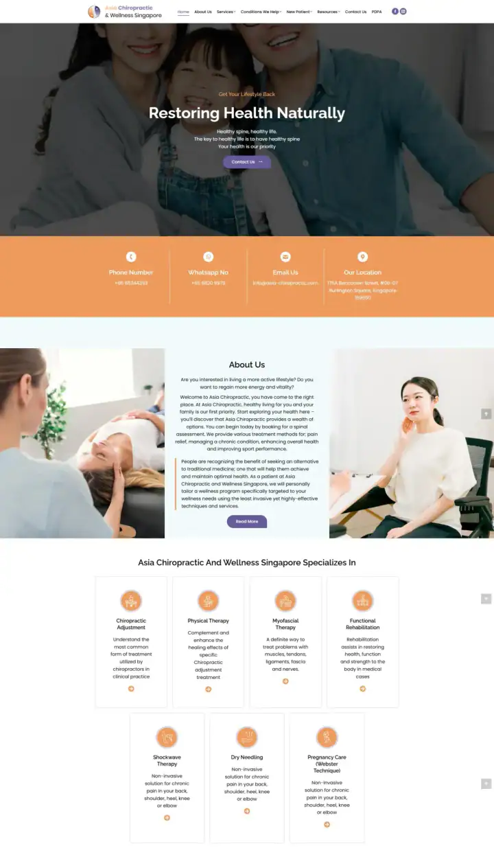 Asia Chiropractic website