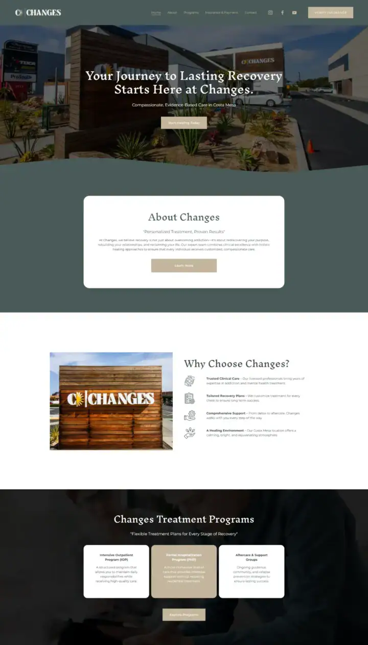Changes Treatment website