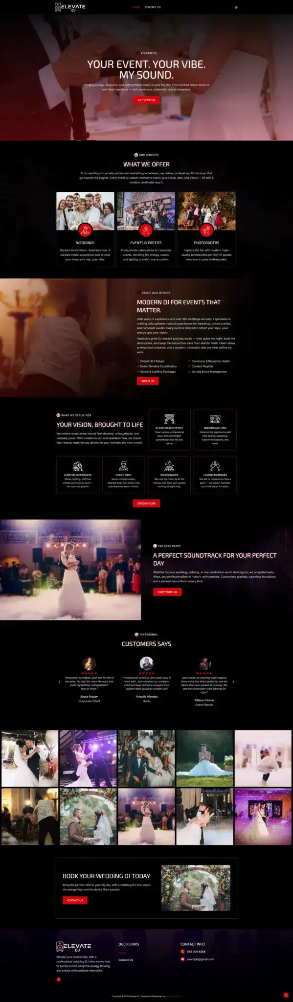 Elevate Dj website