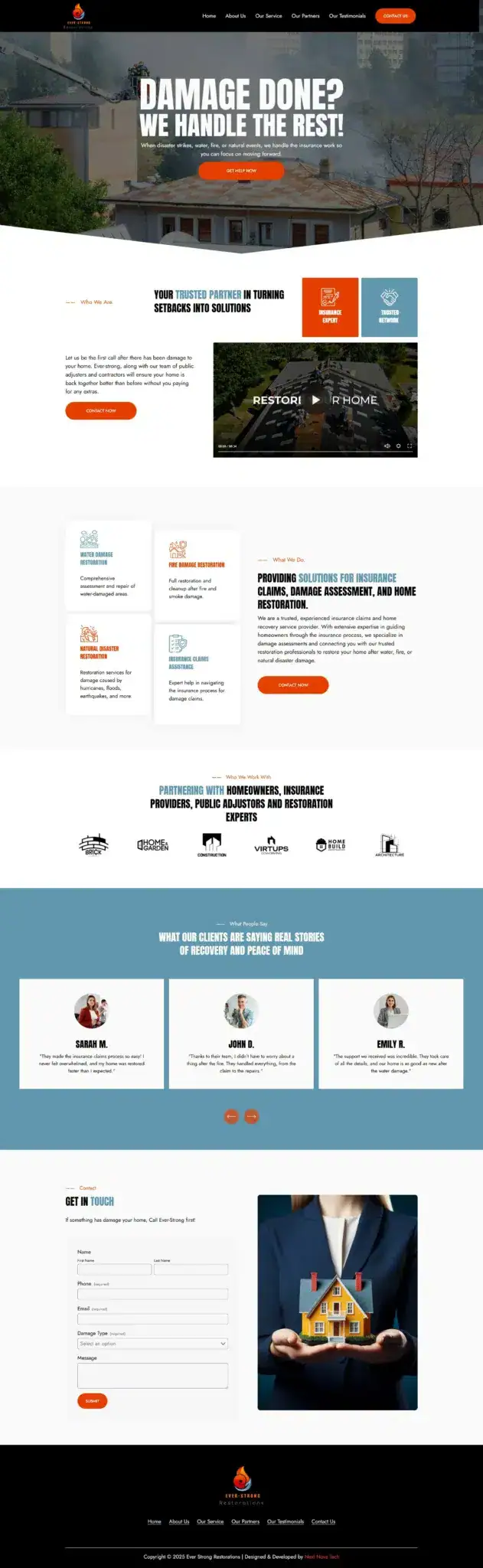 Ever Strong Restorations website