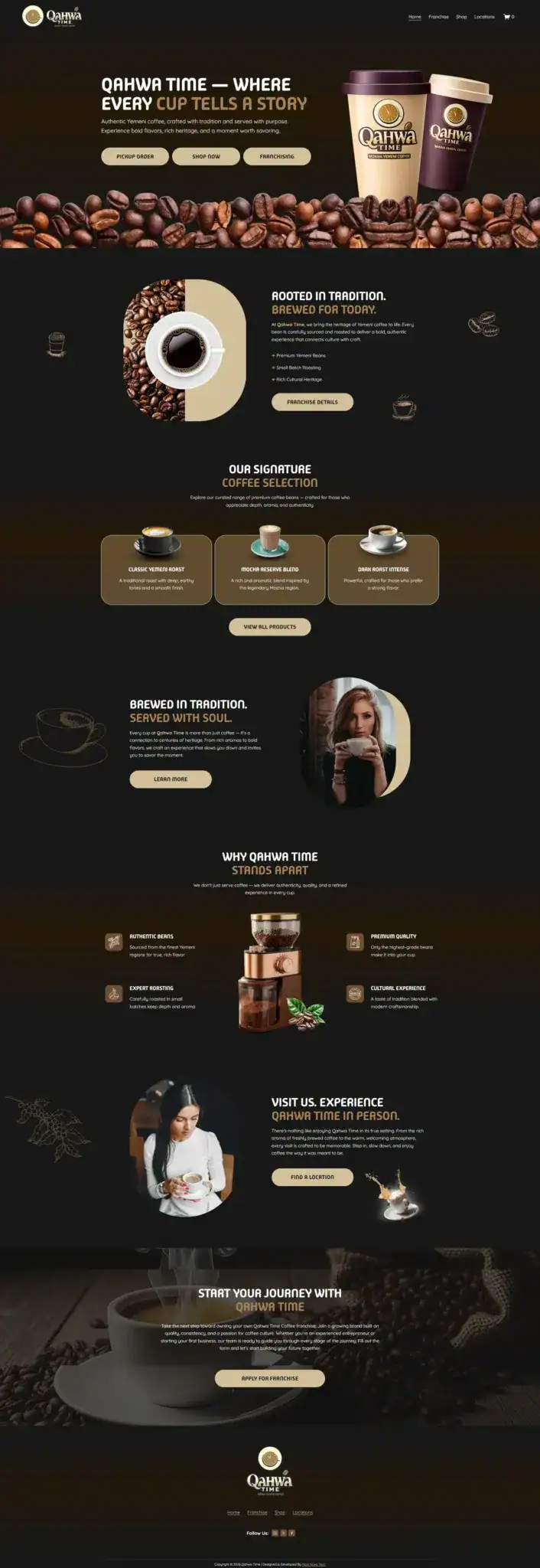 Qahwa Time website homepage