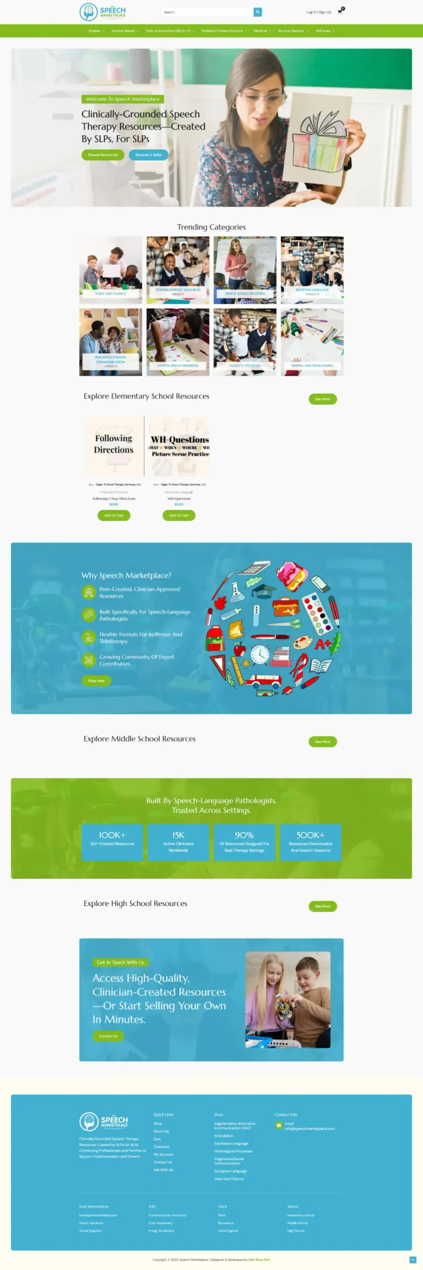 The Speech Marketplace website homepage